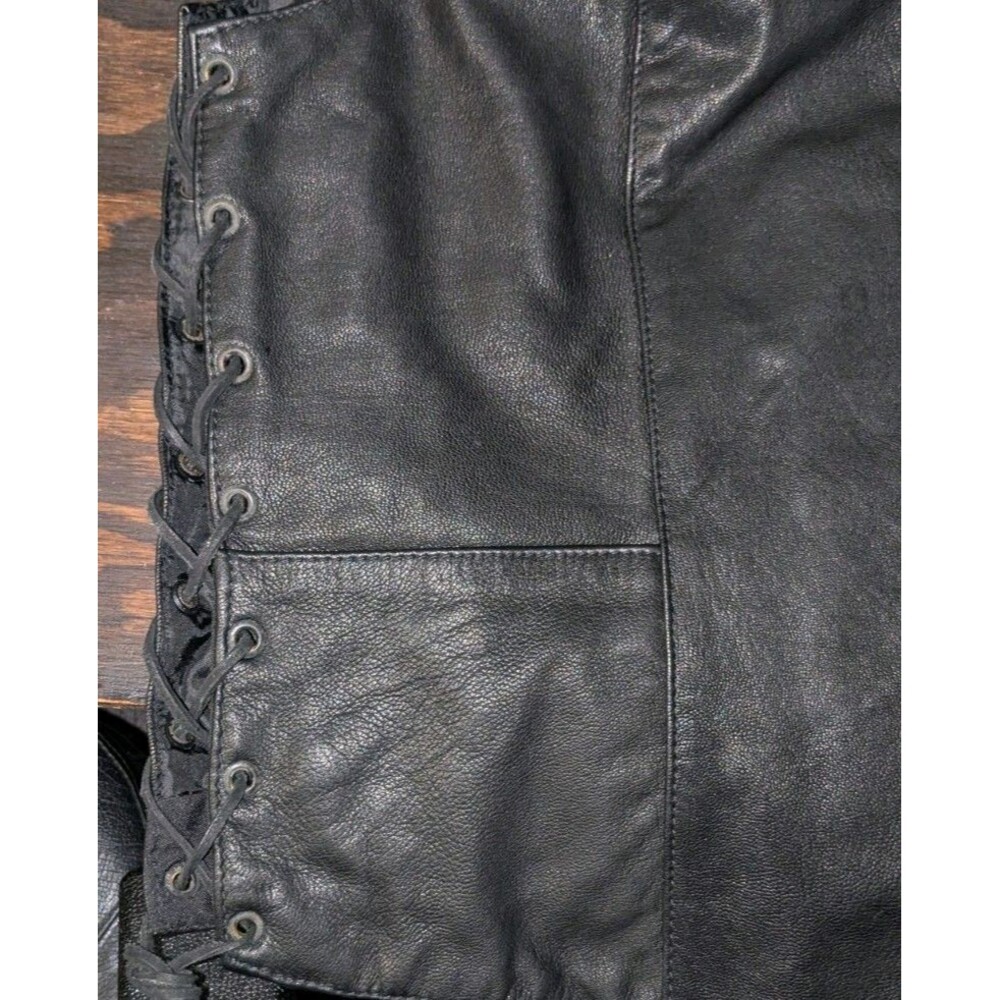 Milwaukee Leather 1254 Women's Black Leather Motorcycle Rider Vest w/ Side Laces - Picture 9 of 11